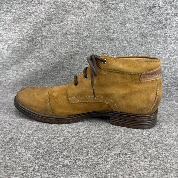 ✅Mens 11M Clarks Devington Chukka Boots Brown Nubuck Leather Lace Up Ankle Shoes main image 8